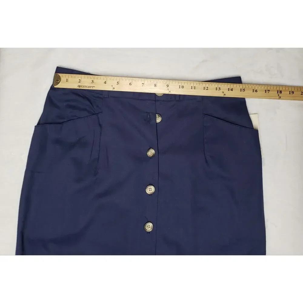 Bedford Fair Vintage 90s Lifestyles Maxi Skirt Sz 12 Navy NWT Deadstock